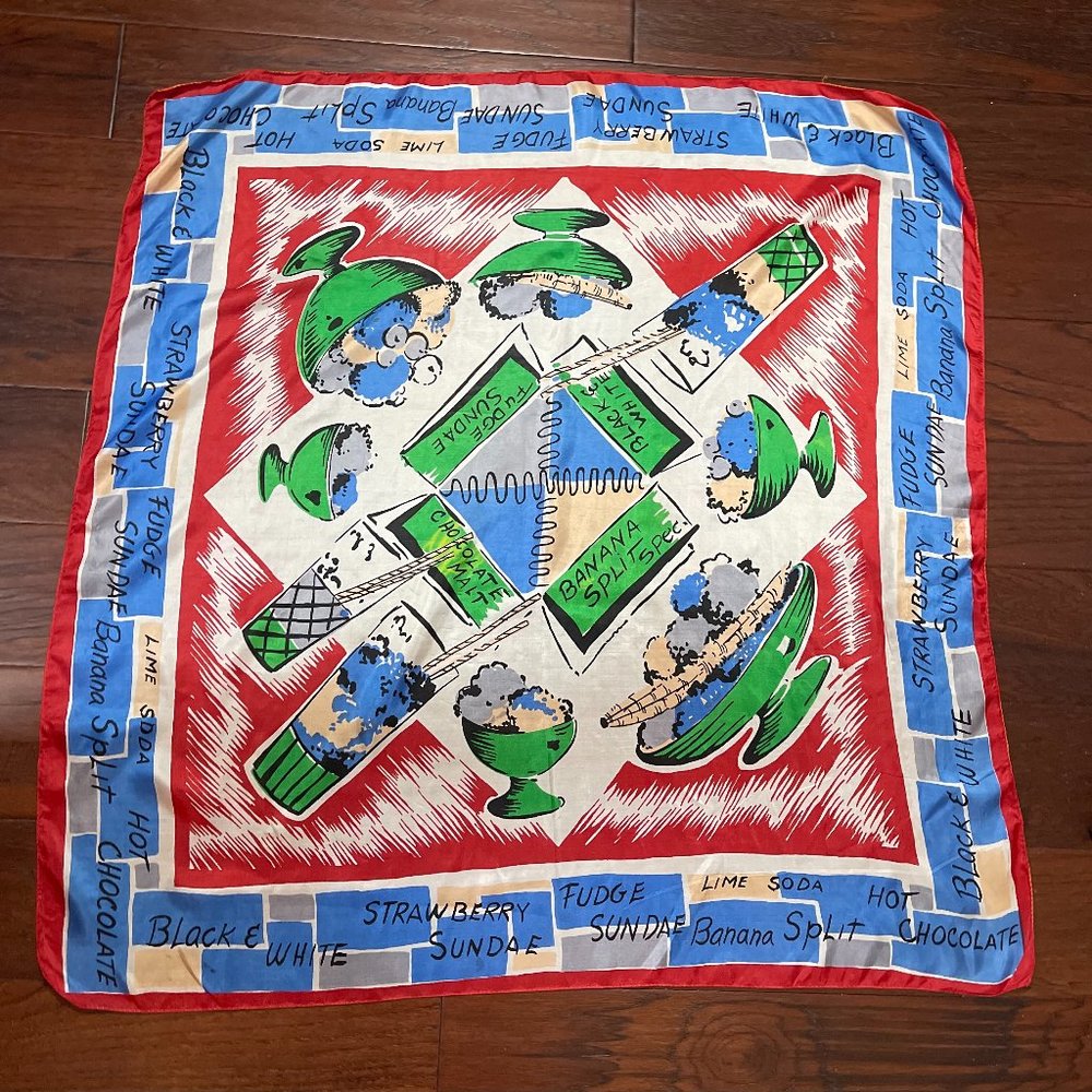 Vintage Silk Ice Cream Scarf